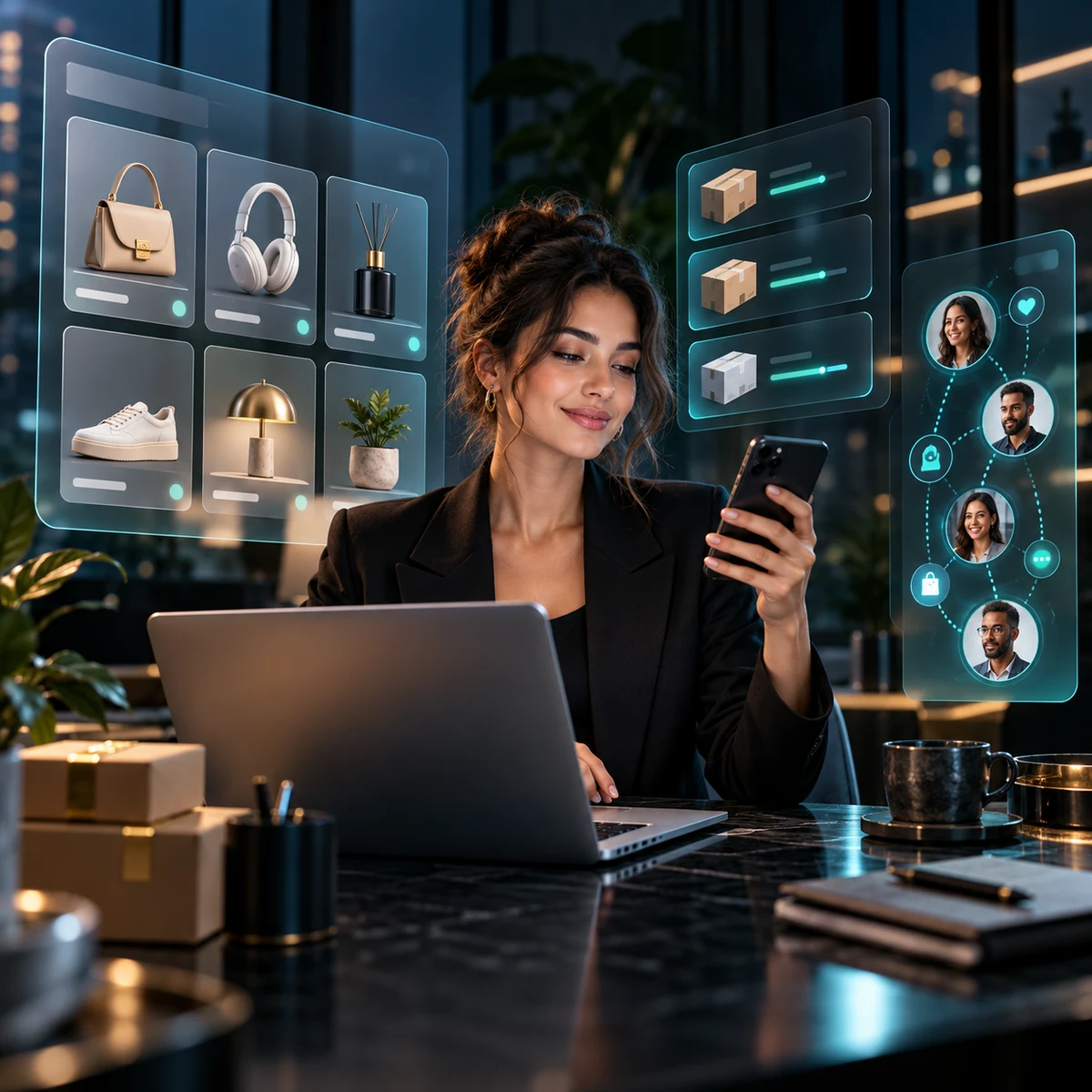 Customer shopping on a modern online store