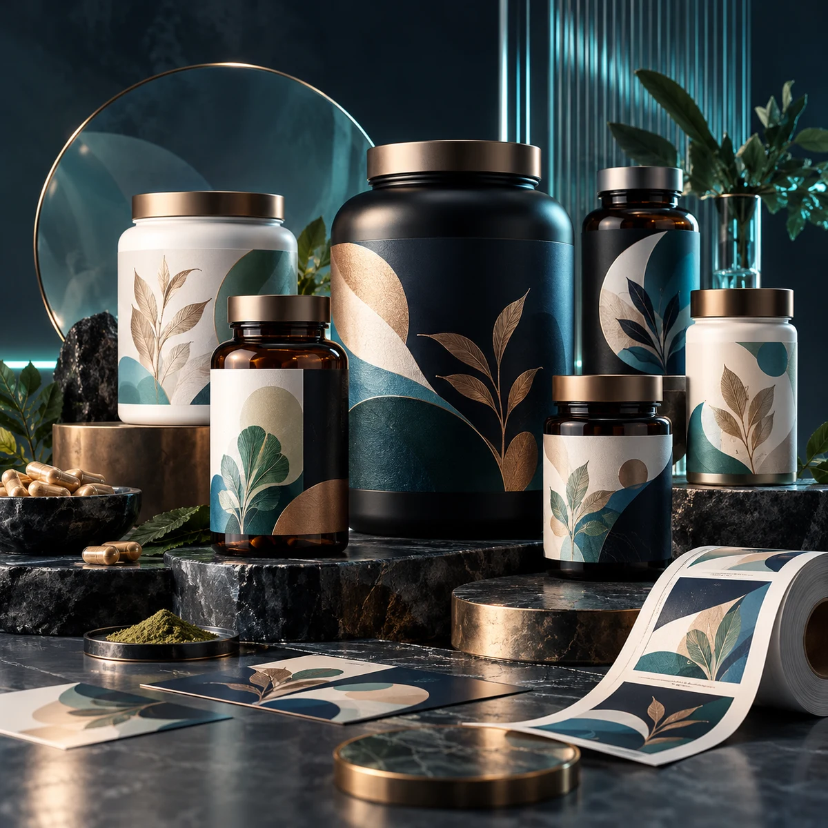 Brand team reviewing supplement label artwork