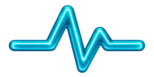 Neon Glass ECG Pulse Icon