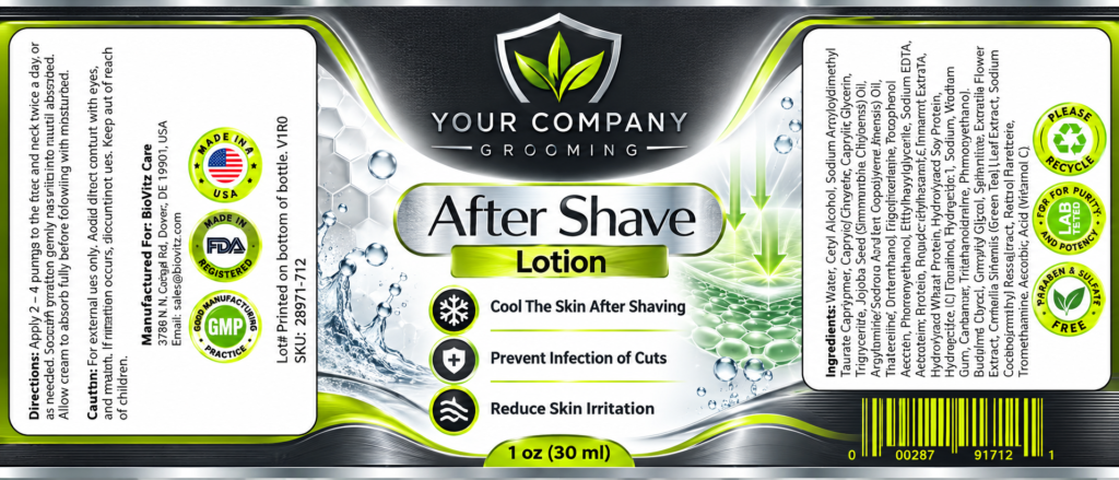 After-Shave Lotion Skin Care Label – Classic & Elegant Design