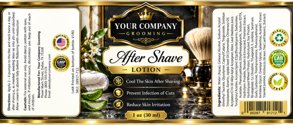 After-Shave Lotion Skin Care Label – Luxury & Premium Design