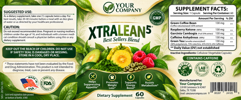 Best Sellers Blend Supplement Label – Botanical & Natural Design