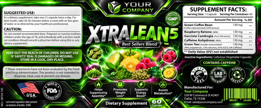 Best Sellers Blend Supplement Label – Futuristic & Neon Design