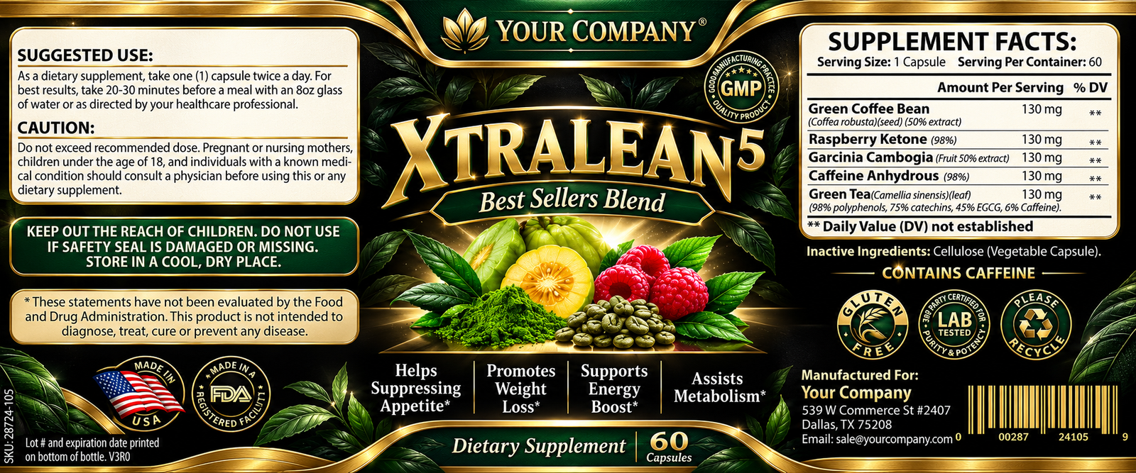 Best Sellers Blend Supplement Label – Luxury & Premium Design