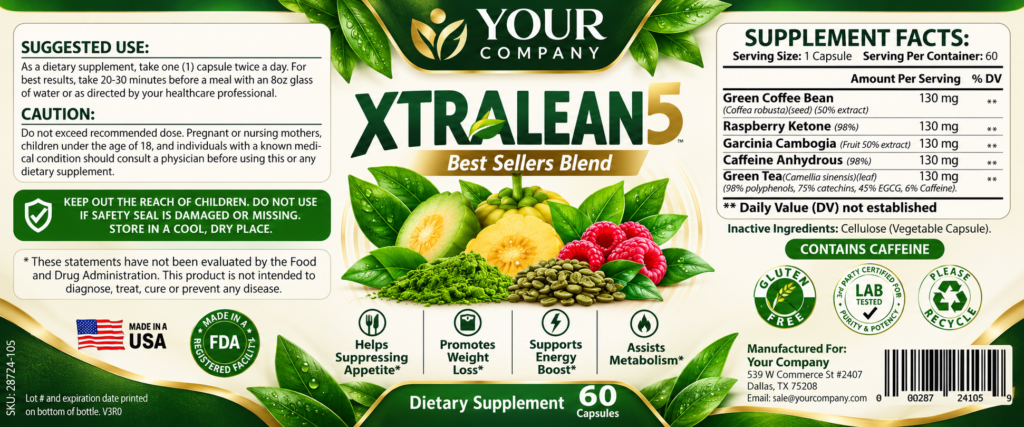 Best Sellers Blend Supplement Label – Modern & Clean Design