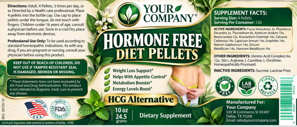 Diet Pellets Supplement Label – Botanical & Natural Design