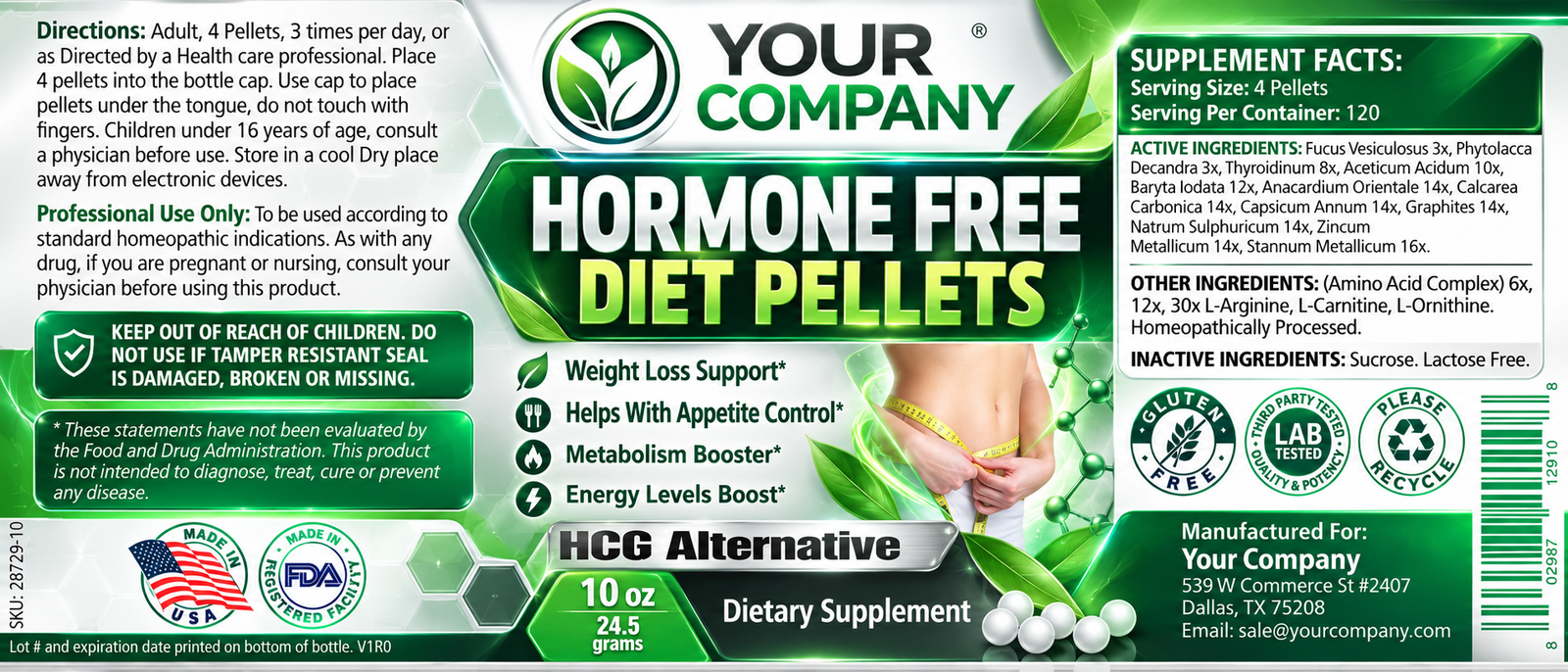 Diet Pellets Supplement Label – Classic & Elegant Design