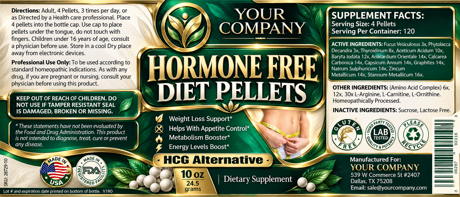 Diet Pellets Supplement Label – Luxury & Premium Design