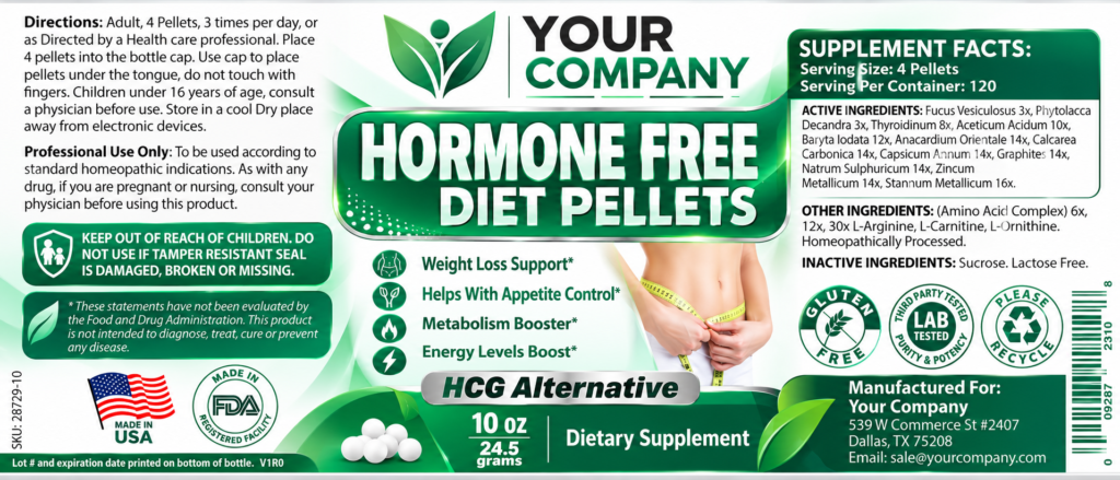 Diet Pellets Supplement Label – Modern & Clean Design
