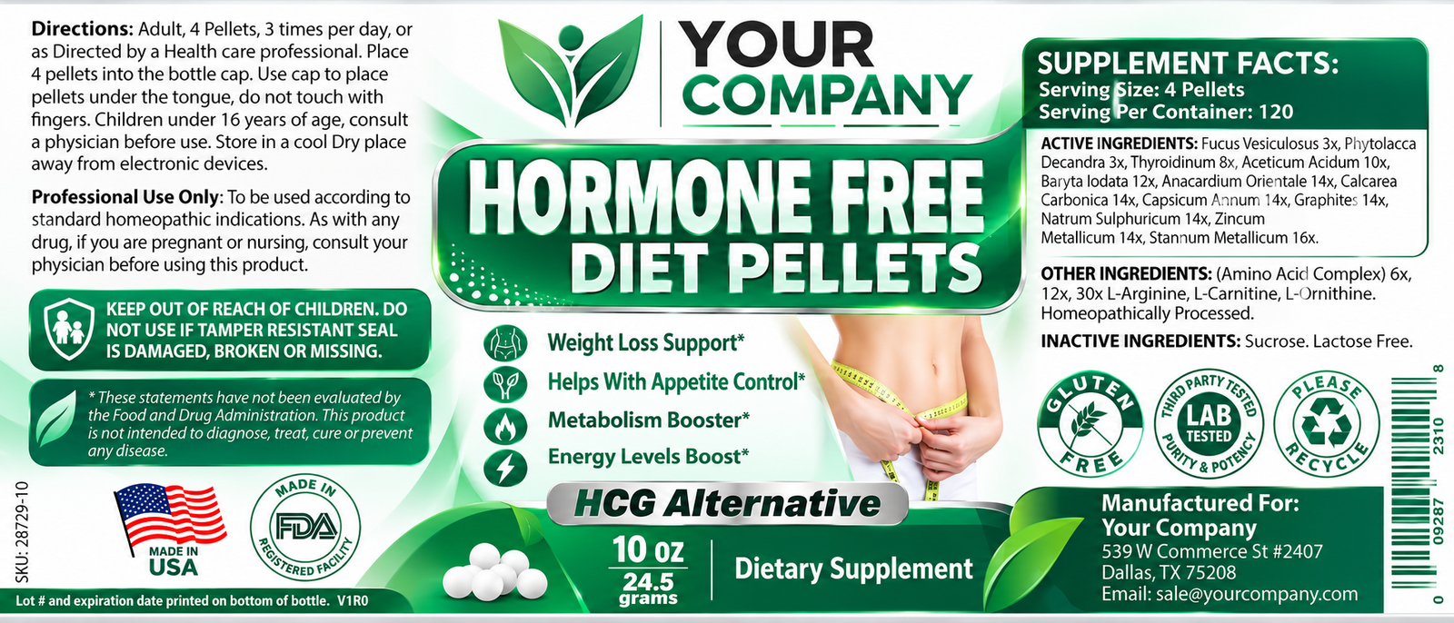 Diet Pellets Supplement Label – Modern & Clean Design