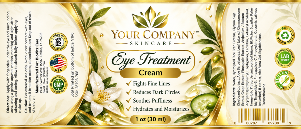 Eye Treatment Cream Skin Care Label – Luxury & Premium Design