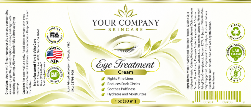 Eye Treatment Cream Skin Care Label – Modern & Clean Design