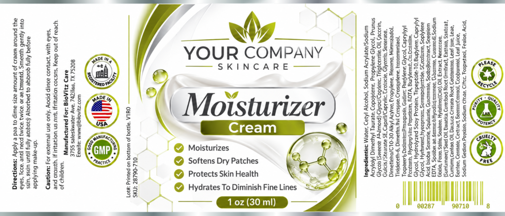 Moisturizer Cream Skin Care Label – Classic & Elegant Design