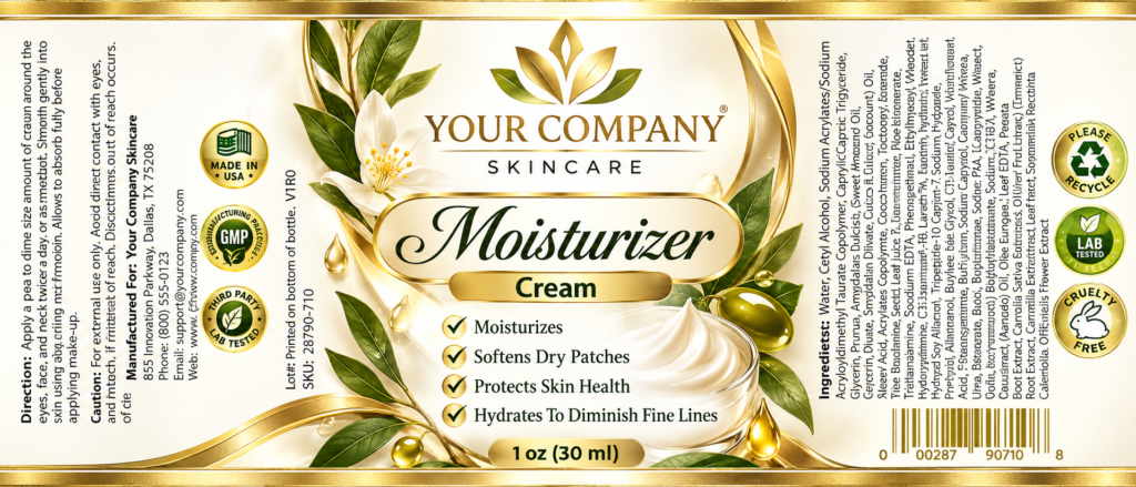 Moisturizer Cream Skin Care Label – Luxury & Premium Design