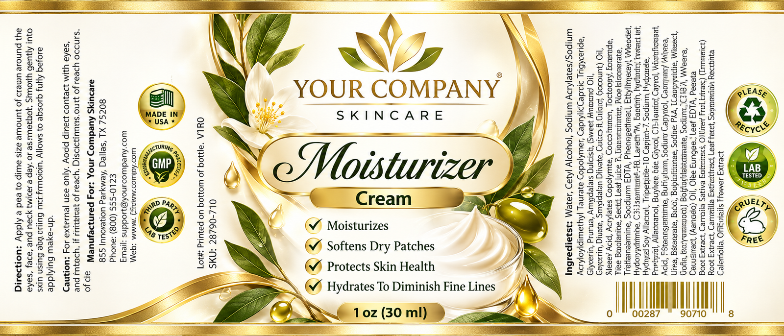 Moisturizer Cream Skin Care Label – Luxury & Premium Design