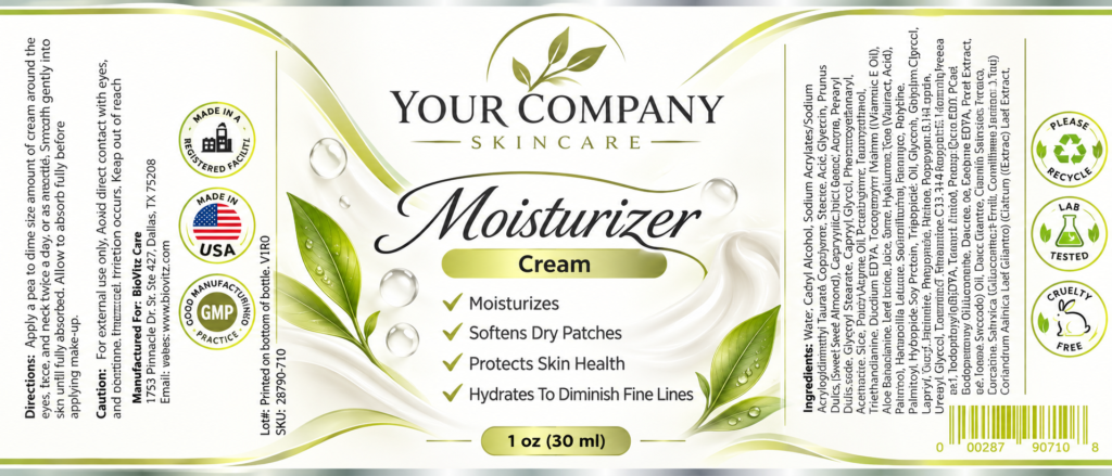 Moisturizer Cream Skin Care Label – Modern & Clean Design