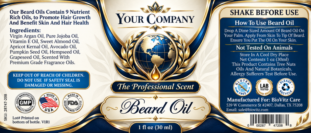The Professional Beard Oil Label – Luxury & Premium Design